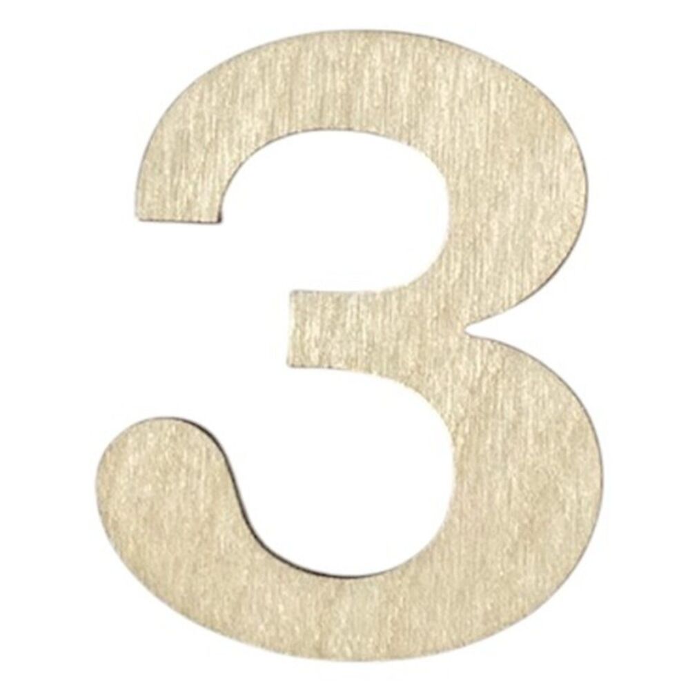 Wood Number - 1/8" Plywood - 4" Tall - 3 - PL01-8023